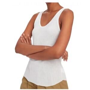 Tela Canotta Gassosa White Ribbed Tank Top size XS